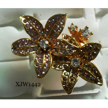 Diamant-Blumen-Diamant-Ring (XJW1442)